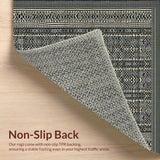 Ultra Soft Area Rug, Non Slip, Stain Resistant, Washable Area Rugs for Living Room, Bedroom, Sleek Minimalist Diamond Motif(Gray)