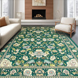 Ultra Soft Area Rug, Non Slip, Stain Resistant, Washable Area Rugs for Living Room, Bedroom, Stunning Rich Botanical Accents(Green)