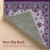 Ultra Soft Area Rug, Non Slip, Stain Resistant, Washable Area Rugs for Living Room, Bedroom, Sophisticated Pastel Floral Touch(Purple)