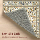 Ultra Soft Area Rug, Non Slip, Stain Resistant, Washable Area Rugs for Living Room, Bedroom, Boho Tan Fluffy for(White)