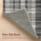 Ultra Soft Area Rug, Non Slip, Stain Resistant, Washable Area Rugs for Living Room, Bedroom, Graphic Monochrome Striped Area Rug(Black)