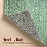 Beige Deep Green Interlaced Diamond Motifs(Green)