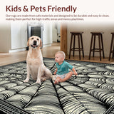Ultra Soft Area Rug, Non Slip, Stain Resistant, Washable Area Rugs for Living Room, Bedroom, Mysterious Abstract Dark Decor(Black)