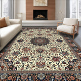 Ultra Soft Area Rug, Non Slip, Stain Resistant, Washable Area Rugs for Living Room, Bedroom, Rustic Round Boho Area Natural Jute Placemat(Ivory)