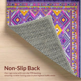 Ultra Soft Area Rug, Non Slip, Stain Resistant, Washable Area Rugs for Living Room, Bedroom, Rustic Lattice Style Aesthetic(Purple)