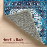 Ultra Soft Area Rug, Non Slip, Stain Resistant, Washable Area Rugs for Living Room, Bedroom, Unique Area(Blue)