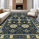 Ultra Soft Area Rug, Non Slip, Stain Resistant, Washable Area Rugs for Living Room, Bedroom, Boho Geometric for(Blue)