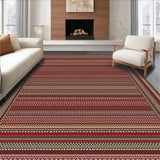 Ultra Soft Area Rug, Non Slip, Stain Resistant, Washable Area Rugs for Living Room, Bedroom, Rustic Earthy Braided Aesthetic(Red)