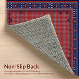 Ultra Soft Area Rug, Non Slip, Stain Resistant, Washable Area Rugs for Living Room, Bedroom, Charming Multi-Hued Rustic Appeal(Red)