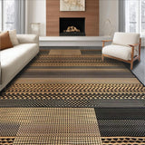 Ultra Soft Area Rug, Non Slip, Stain Resistant, Washable Area Rugs for Living Room, Bedroom, Vintage Inspired Cowhide Style Statement(Black)