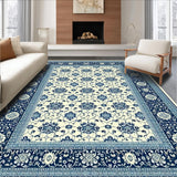Ultra Soft Area Rug, Non Slip, Stain Resistant, Washable Area Rugs for Living Room, Bedroom, Stylish Distressed Floral Composition(White)