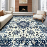 Ultra Soft Area Rug, Non Slip, Stain Resistant, Washable Area Rugs for Living Room, Bedroom, Luxurious Vintage Diamond Pattern(White)