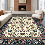 Ultra Soft Area Rug, Non Slip, Stain Resistant, Washable Area Rugs for Living Room, Bedroom, Quaint Neutral Garden Theme(Beige)