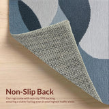 Ultra Soft Area Rug, Non Slip, Stain Resistant, Washable Area Rugs for Living Room, Bedroom, Minimalist Abstract Grey Entryway Rug for High-Traffic Areas(Blue)