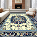 Ultra Soft Area Rug, Non Slip, Stain Resistant, Washable Area Rugs for Living Room, Bedroom, Patio Country Wynona Indoor Featuring Blue and Beige(Beige)