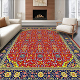 Ultra Soft Area Rug, Non Slip, Stain Resistant, Washable Area Rugs for Living Room, Bedroom, Dynamic Earthy Ogee Aesthetic(Red)