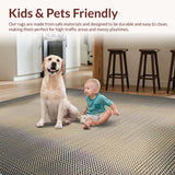 Ultra Soft Area Rug, Non Slip, Stain Resistant, Washable Area Rugs for Living Room, Bedroom, Chic Vintage Cowhide Composition(Beige)