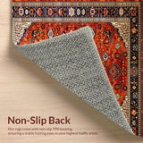 Ultra Soft Area Rug, Non Slip, Stain Resistant, Washable Area Rugs for Living Room, Bedroom, Elegant Warm-Toned Medallion Design(Red)