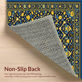 Ultra Soft Area Rug, Non Slip, Stain Resistant, Washable Area Rugs for Living Room, Bedroom, Woven Diamond Floor Covering(Blue)