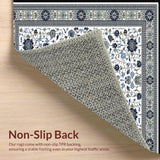 Ultra Soft Area Rug, Non Slip, Stain Resistant, Washable Area Rugs for Living Room, Bedroom, Stylish Earthy Trellis Elements(White)