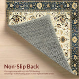 Ultra Soft Area Rug, Non Slip, Stain Resistant, Washable Area Rugs for Living Room, Bedroom, Rustic Neutral Earthy Motif(Ivory)