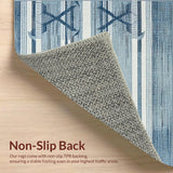 Ultra Soft Area Rug, Non Slip, Stain Resistant, Washable Area Rugs for Living Room, Bedroom, Nautical Denim Textured Canvas(Blue)
