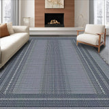 Ultra Soft Area Rug, Non Slip, Stain Resistant, Washable Area Rugs for Living Room, Bedroom, Contemporary Black Tiled Motif(Gray)