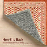 Ultra Soft Area Rug, Non Slip, Stain Resistant, Washable Area Rugs for Living Room, Bedroom, Artful Tiled Geometric Layout(Orange)