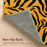 Ultra Soft Area Rug, Non Slip, Stain Resistant, Washable Area Rugs for Living Room, Bedroom, Bold Tiger Print Living Room Decorative Rug(Black)