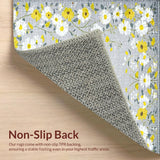 Ultra Soft Area Rug, Non Slip, Stain Resistant, Washable Area Rugs for Living Room, Bedroom, Whimsical Light Gray Petals(Gray)