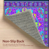 Ultra Soft Area Rug, Non Slip, Stain Resistant, Washable Area Rugs for Living Room, Bedroom, Vivid Hippie Artful Geometry(Purple)