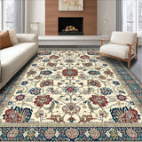 Ultra Soft Area Rug, Non Slip, Stain Resistant, Washable Area Rugs for Living Room, Bedroom, Vibrant Pastel Botanical Design(Beige)