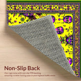 Ultra Soft Area Rug, Non Slip, Stain Resistant, Washable Area Rugs for Living Room, Bedroom, Colorful Jazz-Inspired Pattern(Yellow)