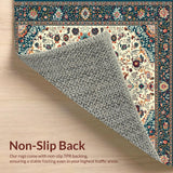 Ultra Soft Area Rug, Non Slip, Stain Resistant, Washable Area Rugs for Living Room, Bedroom, Soft Earthy Paisley Aesthetic(Ivory)