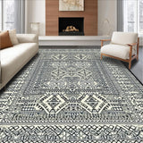 Ultra Soft Area Rug, Non Slip, Stain Resistant, Washable Area Rugs for Living Room, Bedroom, Vibrant Ethnic Diamond Patterns(Gray)