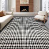 Contemporary Geometric Check Design(Black)