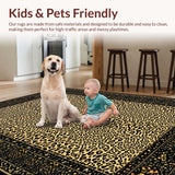 Ultra Soft Area Rug, Non Slip, Stain Resistant, Washable Area Rugs for Living Room, Bedroom, Stylish Jungle Inspired Aesthetic(Beige)
