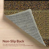 Ultra Soft Area Rug, Non Slip, Stain Resistant, Washable Area Rugs for Living Room, Bedroom, Trendy Textured Brown Print(Gold)