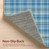 Ultra Soft Area Rug, Non Slip, Stain Resistant, Washable Area Rugs for Living Room, Bedroom, Sleek Geometric Blue Tones(Blue)