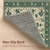 Ultra Soft Area Rug, Non Slip, Stain Resistant, Washable Area Rugs for Living Room, Bedroom, Vintage Floral Hallway Area Beige/Green(Beige)