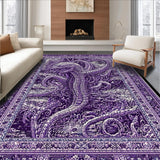 Ultra Soft Area Rug, Non Slip, Stain Resistant, Washable Area Rugs for Living Room, Bedroom, Deep Ocean Monster Area Rug(Purple)