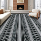 Ultra Soft Area Rug, Non Slip, Stain Resistant, Washable Area Rugs for Living Room, Bedroom, Modern Stripe Harmony Rug with Bold Parallel Lines and Crisp Contrasts Design(Black)