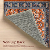 Ultra Soft Area Rug, Non Slip, Stain Resistant, Washable Area Rugs for Living Room, Bedroom, Chic Retro Geometric Color Palette(Orange)