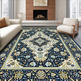 Ultra Soft Area Rug, Non Slip, Stain Resistant, Washable Area Rugs for Living Room, Bedroom, Sky Blue Elegant Patterned Motif(Blue)