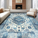 Ultra Soft Area Rug, Non Slip, Stain Resistant, Washable Area Rugs for Living Room, Bedroom, Serene Abstract Blue Pattern(Blue)