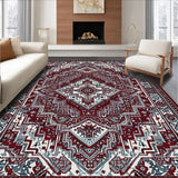 Ultra Soft Area Rug, Non Slip, Stain Resistant, Washable Area Rugs for Living Room, Bedroom, Boho Intricate(Red)
