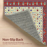 Ultra Soft Area Rug, Non Slip, Stain Resistant, Washable Area Rugs for Living Room, Bedroom, Contemporary Vibrant Curved Patterns(Red)