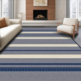 Ultra Soft Area Rug, Non Slip, Stain Resistant, Washable Area Rugs for Living Room, Bedroom, Whimsical Nautical Stripe Composition(Blue)
