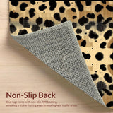 Ultra Soft Area Rug, Non Slip, Stain Resistant, Washable Area Rugs for Living Room, Bedroom, Rustic Chic Cheetah Design(Beige)