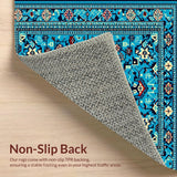 Ultra Soft Area Rug, Non Slip, Stain Resistant, Washable Area Rugs for Living Room, Bedroom, Hand-Tufted Blue Oushak Living Room Wool Rug(Blue)